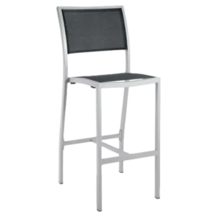 Aluminium Textilene Barstool White/Bronze