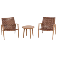 Tevora Balcony Set - Aluminum - teak look