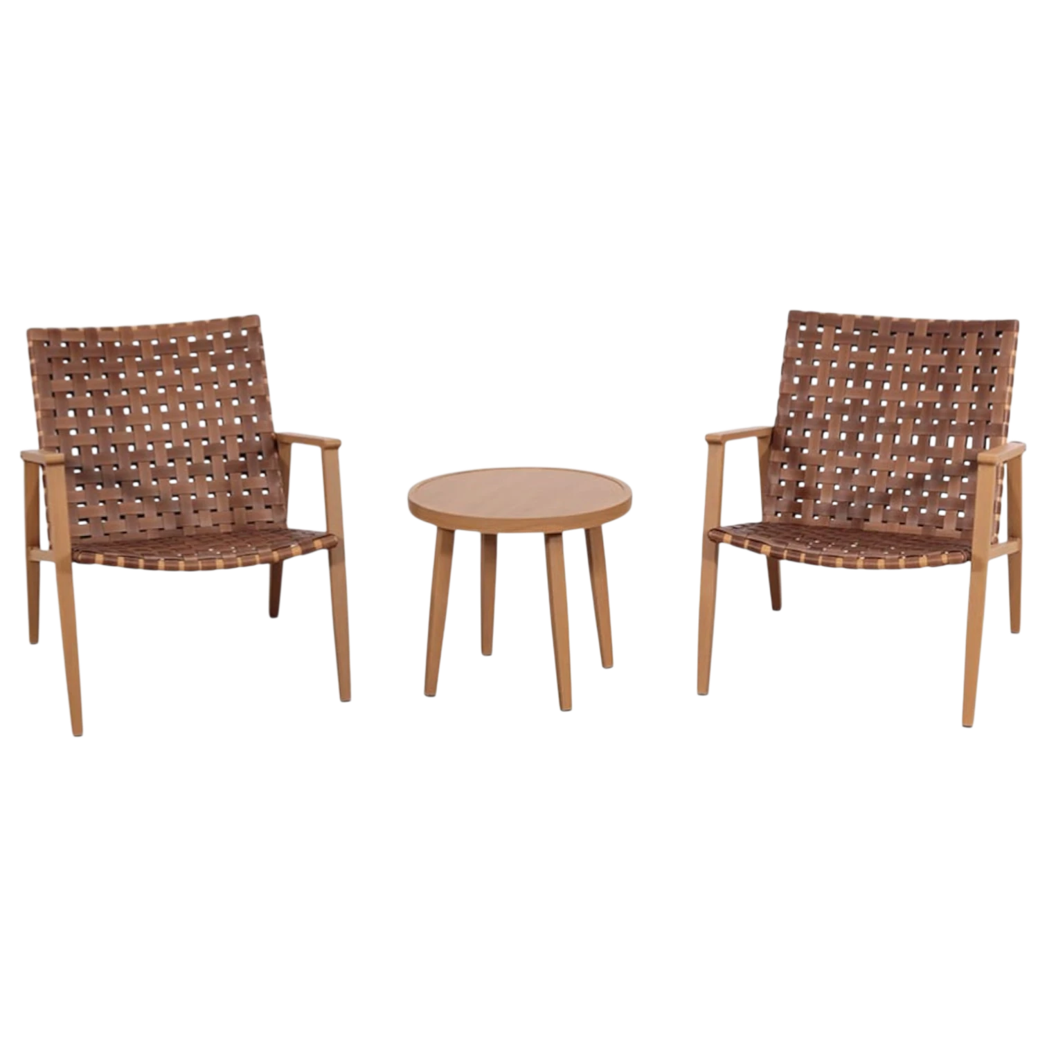 001137037317-WL-24C083A-CLB-C-chair Tevora Balcony Set - Aluminum - teak look