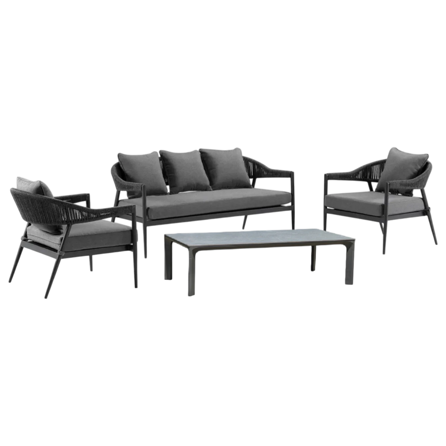001137037318-WL-20C001A-CLB Nerano Outdoor Lounge Set - dark grey - alumenium