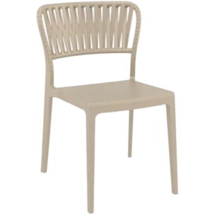 OutDoor chair - PORTOFINO,Aero- Polypropylene - Taupe- 52x56x83cm