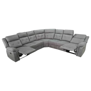 Corner recliner Sofa– THORN – Dark Grey MICROFIBER Upholstery –204x204cm - D95xH102cm