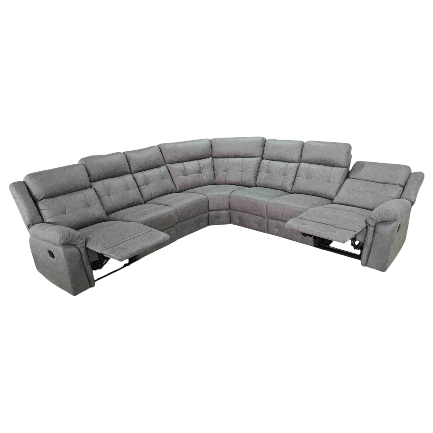 012330041011-SX-81321-C-open Corner recliner Sofa– THORN – Dark Grey MICROFIBER Upholstery –204x204cm - D95xH102cm
