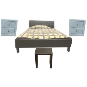Bedroom Set with 1 BED TWIN 3.6' 115X210, 1 Stool Side Table, 2 Oliver Night Stand