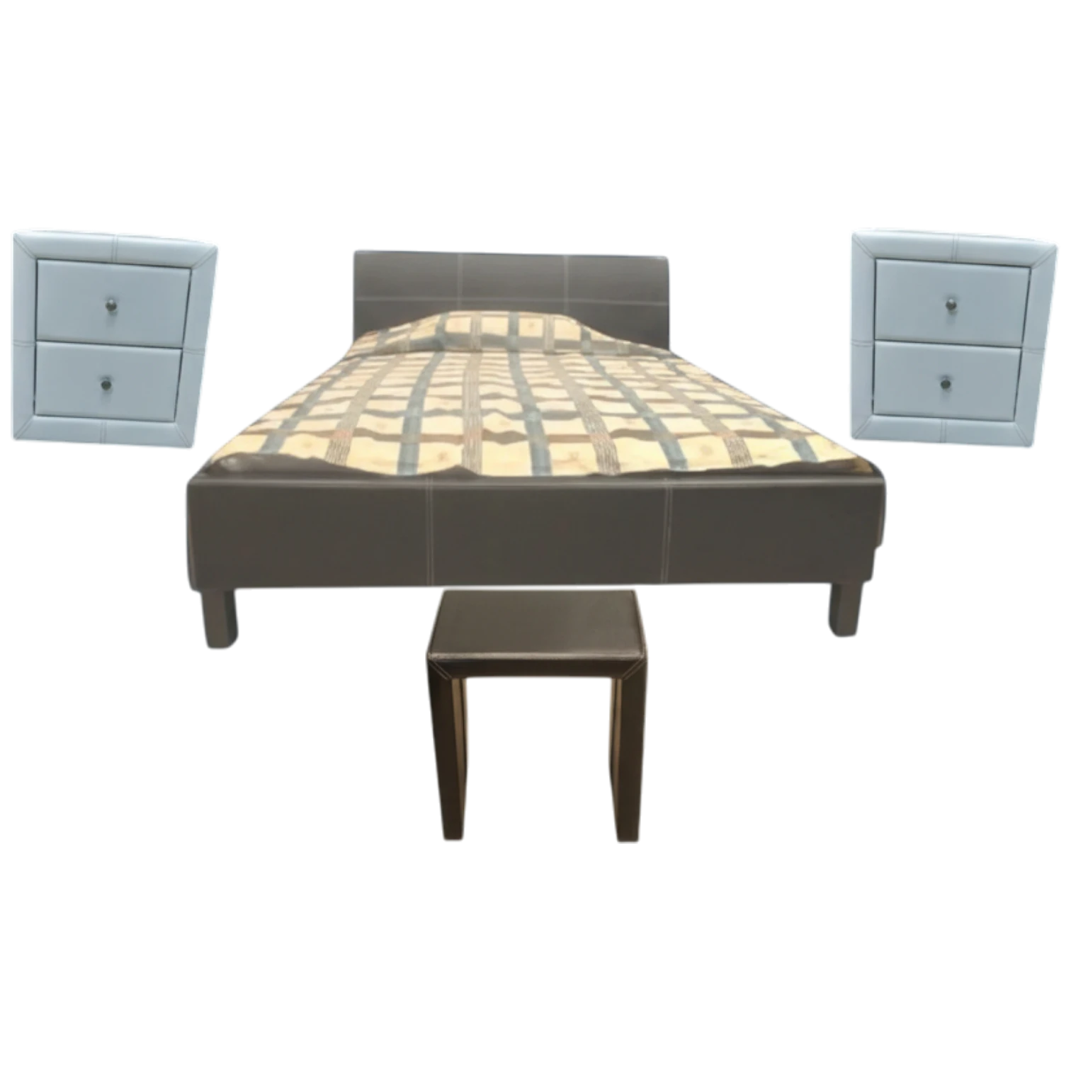 Oliver Bedroom Set Composite Bedroom Set with 1 BED TWIN 3.6' 115X210, 1 Stool Side Table, 2 Oliver Night Stand