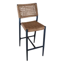 Weser OutDoor Bar stool— Aluminum, Rattan, Wicker - Natural/Black