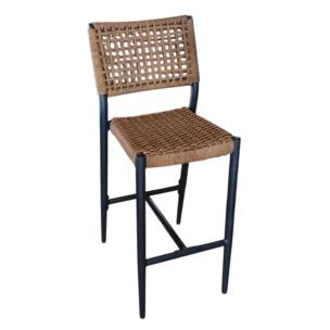 Weser OutDoor Bar stool— Aluminum, Rattan, Wicker - Natural/Black
