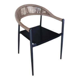 Siena Rope -Outdoor Armchair- honey/Black - aluminum pvc and Textline - W57xD60xH77cm