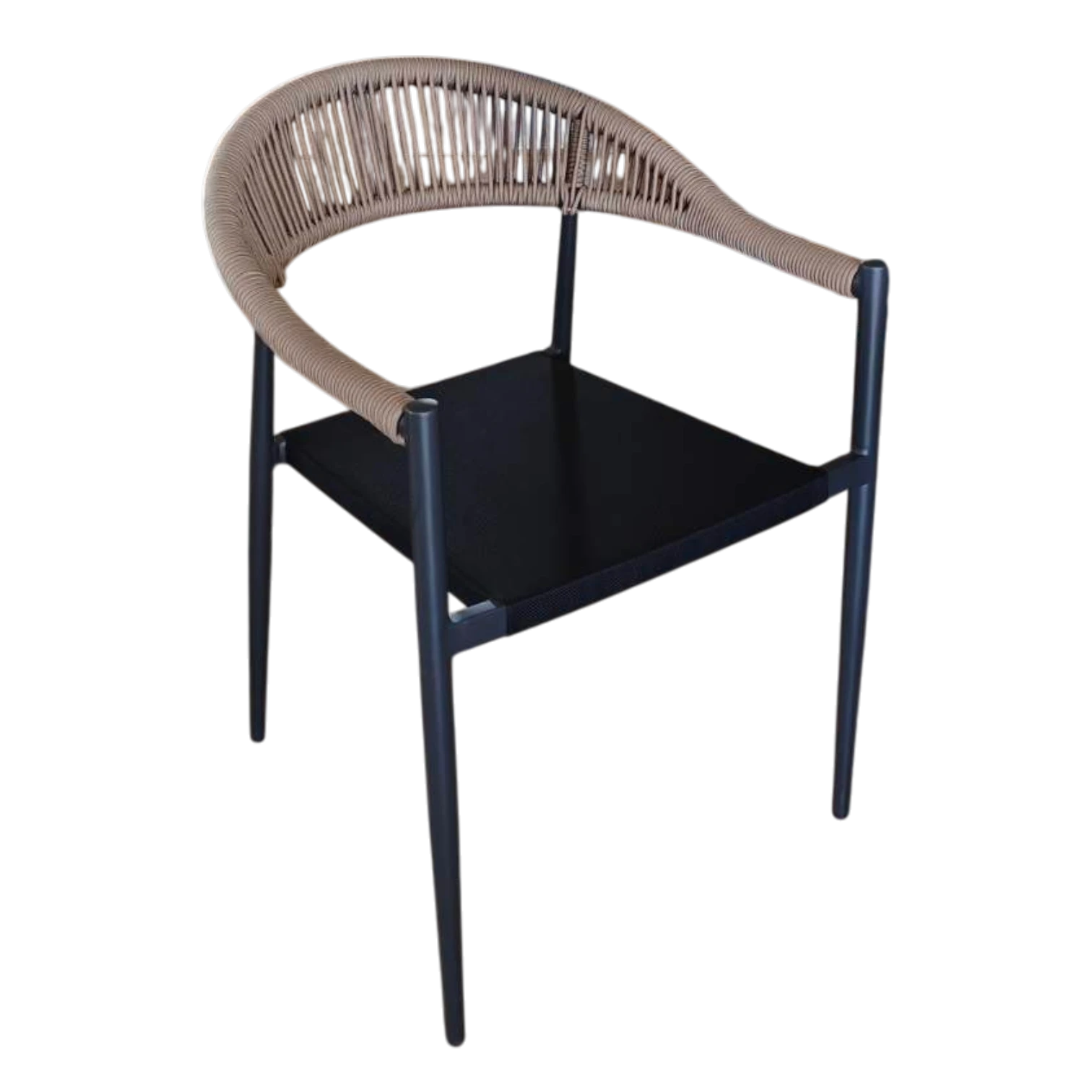 001189037008-FS-RS1402 (2) Siena Rope -Outdoor Armchair- honey/Black - aluminum pvc and Textline - W57xD60xH77cm