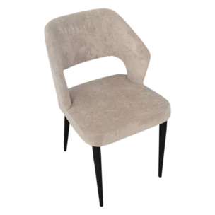 Toulon Chair - Beige Fabric - metal legs - W52xD54xH83cm