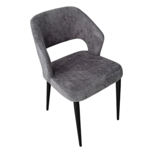 Toulon Chair - Dining Chair - Dark Grey Fabric - metal legs - W52xD54xH83cm