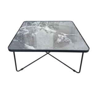 Nero Marble Effect Coffee Table | Sintered Stone Coffee Table Cyprus - Grey - 90x90x42cm