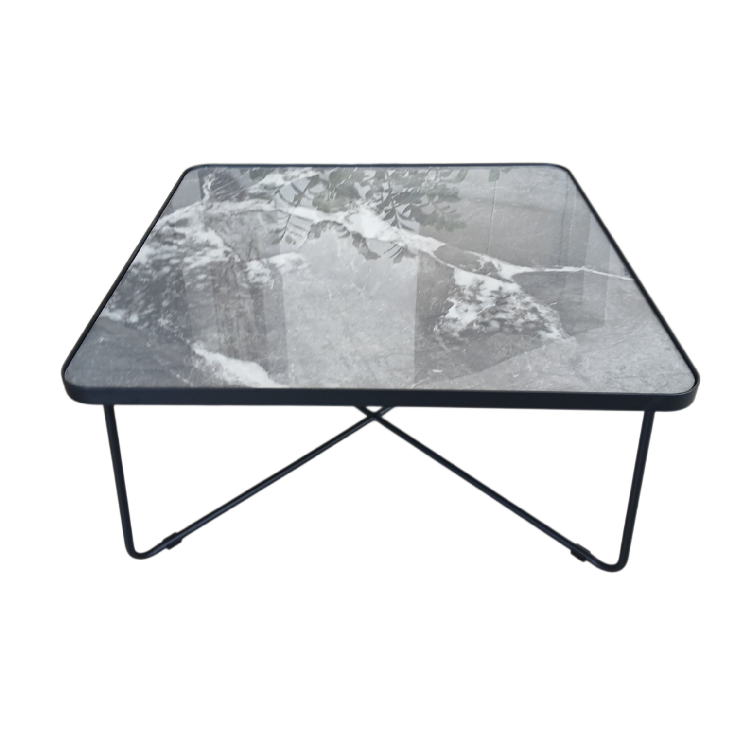 012193039039-RF-2801CT (1) Nero Marble Effect Coffee Table | Sintered Stone Coffee Table Cyprus - Grey - 90x90x42cm