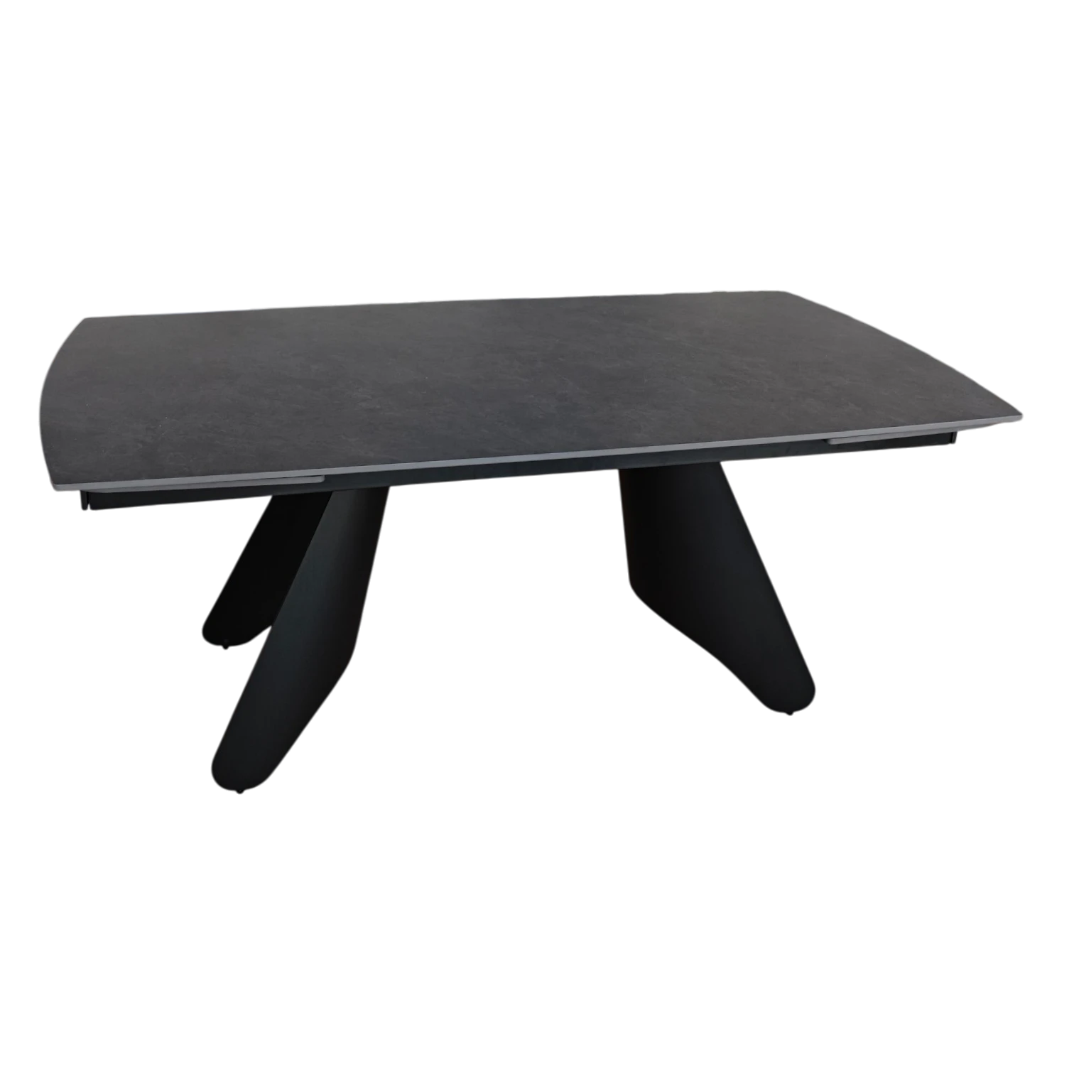 012193039042-RF-5288DT-3 Synterella Extendable Dining Table - Black metal legs - Dark Grey Sintered stone - 180/260x90x75cm