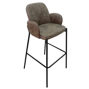 Malta bar Stool — Velvet Fabric — Brown - 52x54xH75/94cm