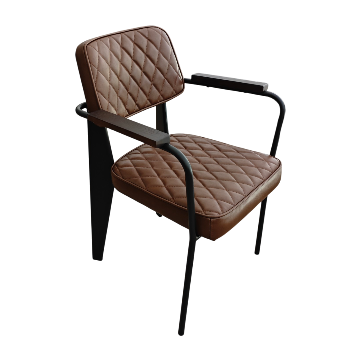 012309039013-AM-91-527F-2 Claria Armchair with imitation leather - Brown - pub chair - 59x57x80cm