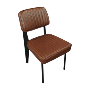 Claria Chair with imitation leather - Brown - pub chair - 44.5x57x80cm