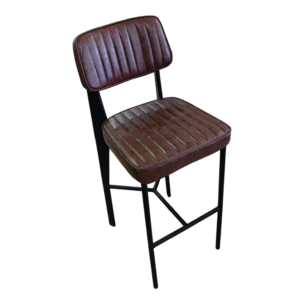 Claria Barstool with imitation leather - Brown - pub chair - 42x55x107cm