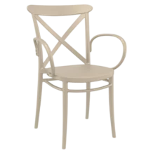 Cross XL Fauteuil Armchair | Stackable Outdoor Armchair - POLYPROYLENE PLASTIC - Taupe
