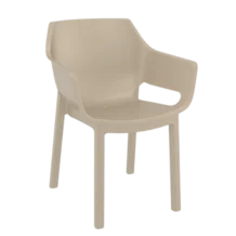 OutDoor Armchair- DORA Lecpia Armchair- Polypropylene - Taupe - W58xD59xH44/80cm