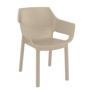 OutDoor Armchair- DORA Lecpia Armchair- Polypropylene - Taupe - W58xD59xH44/80cm