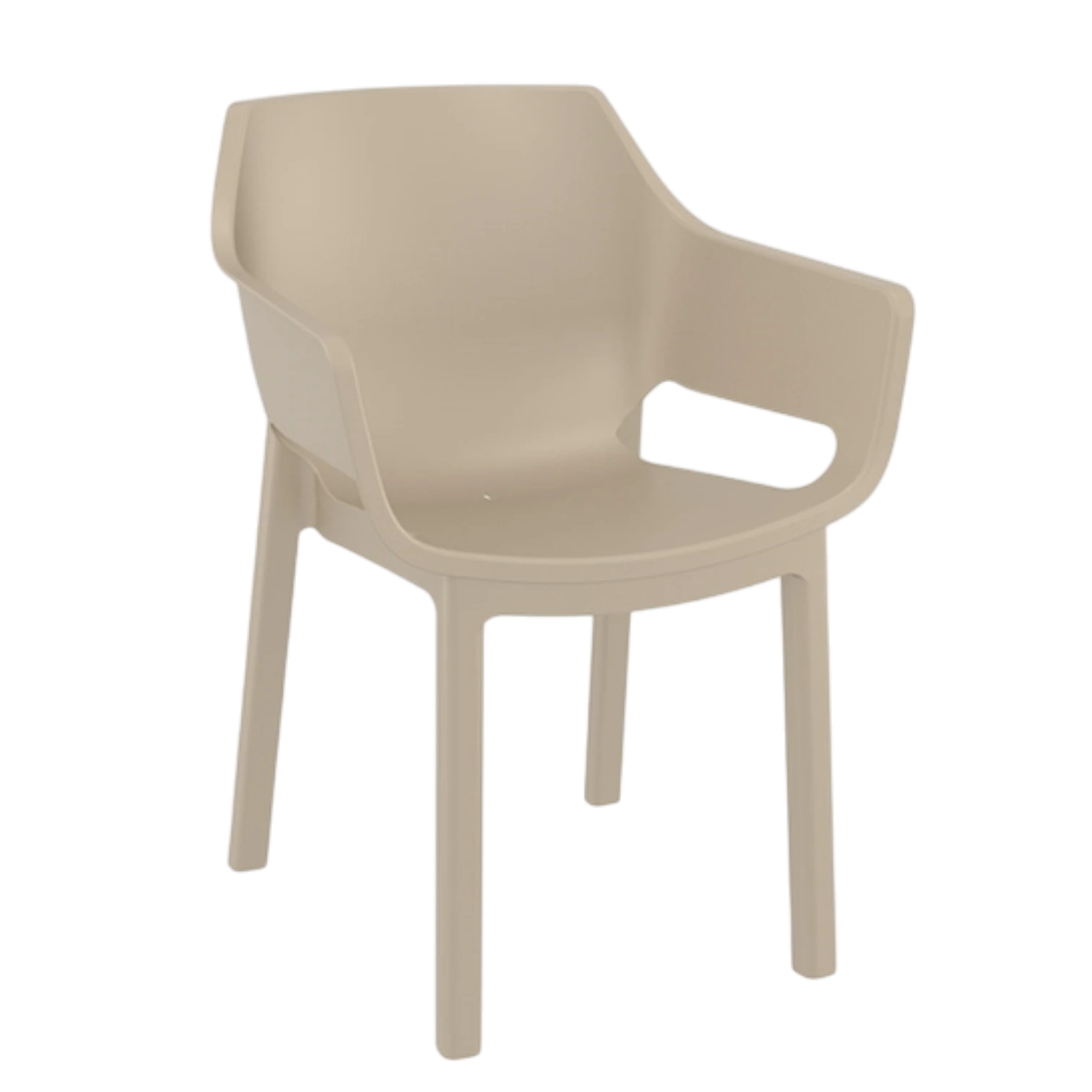 001291004089-ZO-DORA-Taupe OutDoor Armchair- DORA Lecpia Armchair- Polypropylene - Taupe - W58xD59xH44/80cm