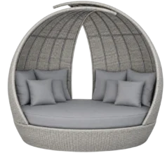 Oasis Double Daybed - Outdoor Wicker Lounge Bed - Grey - 135x232x210cm