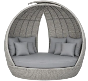 Oasis Double Daybed - Outdoor Wicker Lounge Bed - Grey - 135x232x210cm
