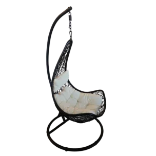 Luna Hanging Chair | Outdoor Rattan Swing Chair - Dark Grey - W81xD79xH195cm