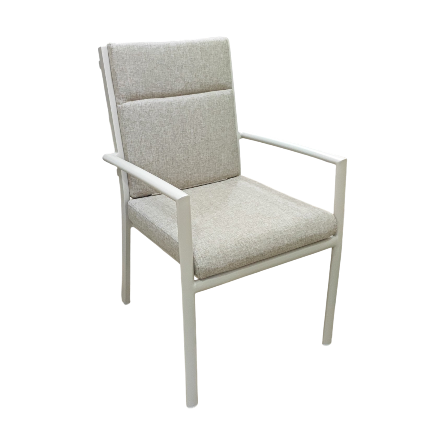 001189037011-FS-SP-DQS236 (2) Avola beige aluminum outdoor armchair with seat and back cushions - W56xD66xH88cm