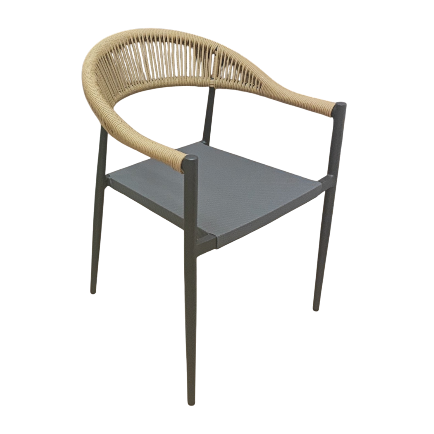 001189037014-FS-RS1402-wicker Siena wicker-Outdoor Armchair- honey/Grey- aluminum and Textline - W57xD60xH77cm