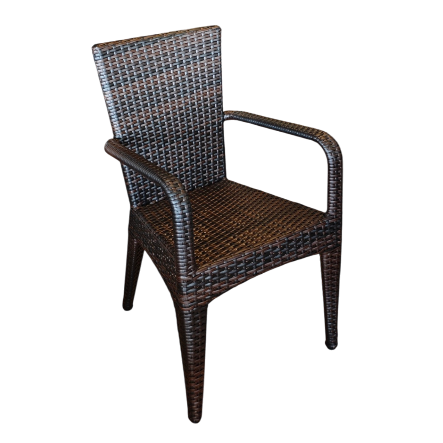 001196037017-FY-C0454 Papasan Armchair — Aluminum, Wicker - Dark Brown - L60xD61xH88cm