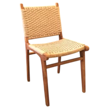Java Teak Rattan Chair | Natural Wooden Dining Chair - 52 × 56 × H88 cm