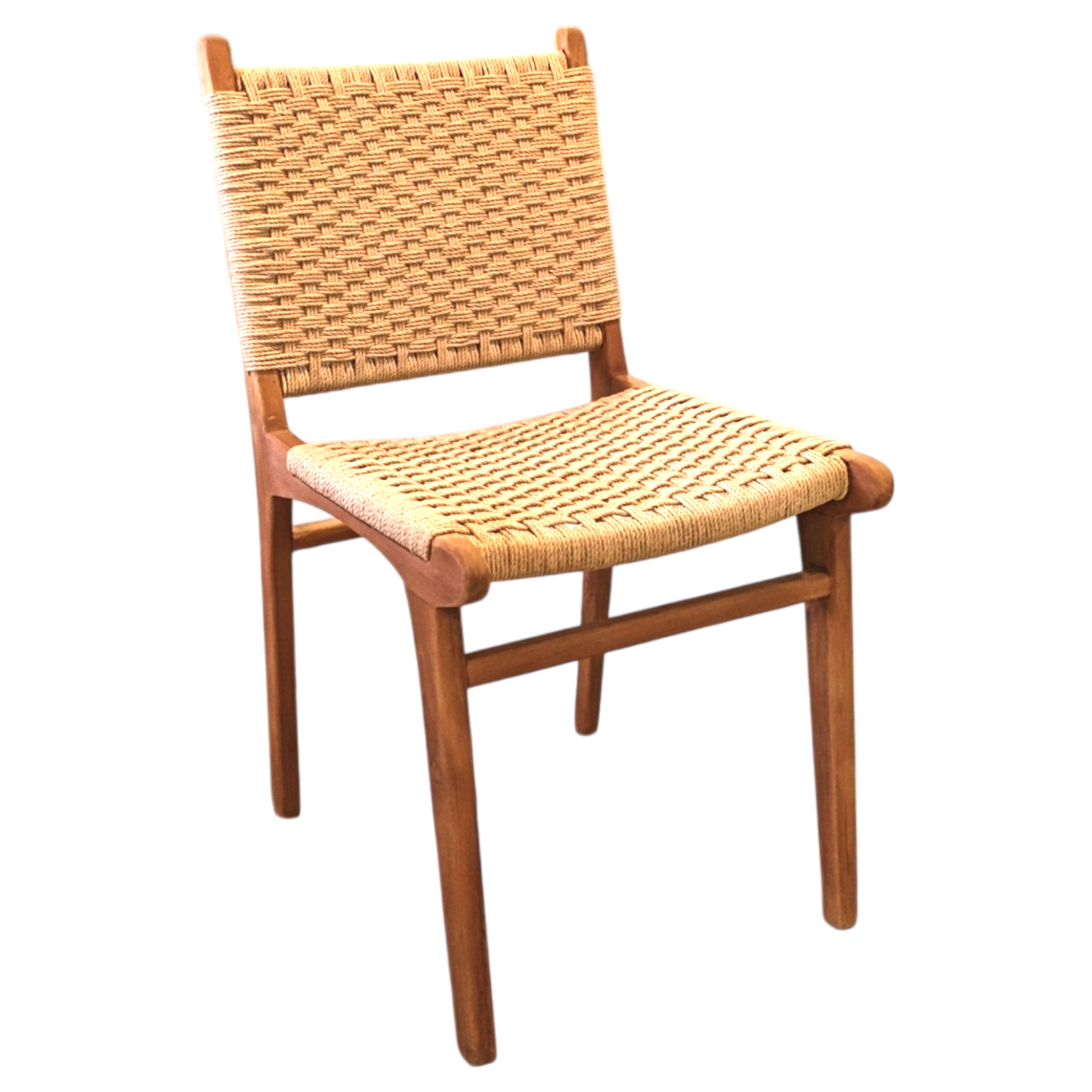001303001037-EX-CH019 Java Teak Rattan Chair | Natural Wooden Dining Chair - 52 × 56 × H88 cm