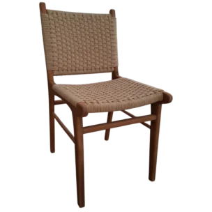 Java Teak Rattan Chair | Natural Wooden Dining Chair - 52 × 56 × H88 cm