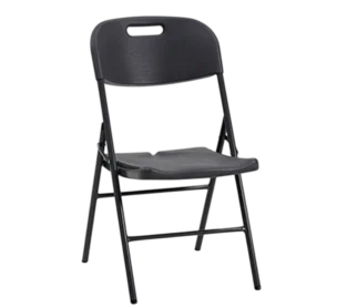 Folding chair - Visby 2 - plastic seat- metal legs - Black- 45x48x87cm