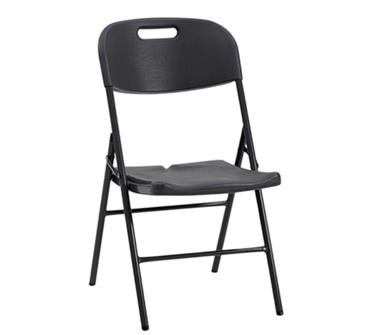 013293005010-HS-WD01B-1 Folding chair - Visby 2 - plastic seat- metal legs - Black- 45x48x87cm