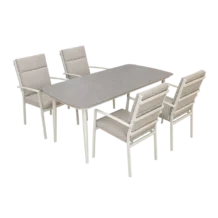 Avola Ourdoor Dining set— Aluminum, Sintered stone— Beige