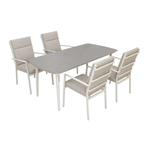 Avola Ourdoor Dining set— Aluminum, Sintered stone— Beige