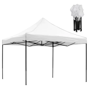 Folding metal gazepo 3x3x3,10m extendable white