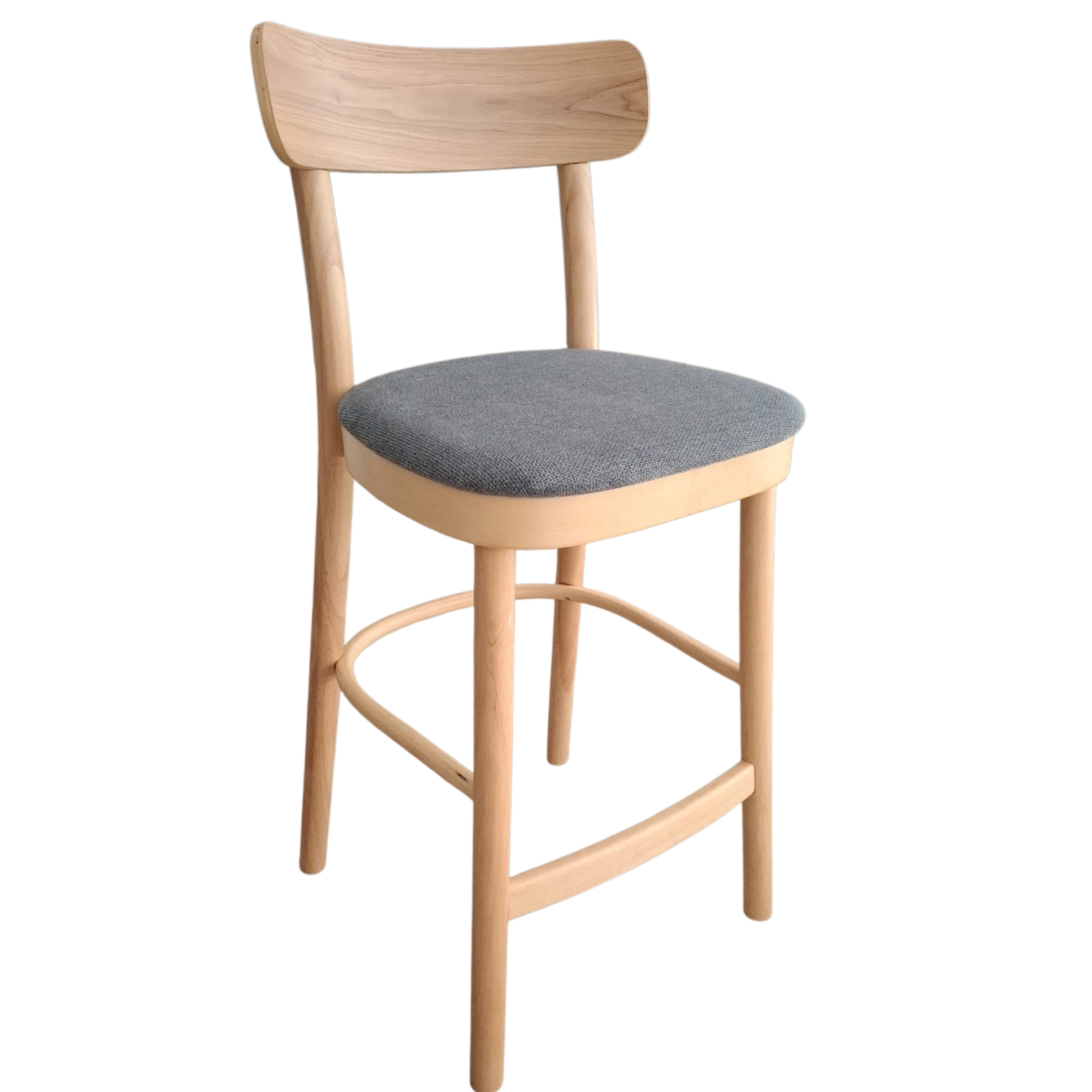 012034039052_TMH-657BC BAR STOOL W49xD47xH102cm Wooden cushion seat maple