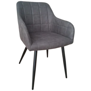 Alta Dinning Chair — Metal, Microfiber — Grey - W60xD54.5xH83.6 (SH48) cm