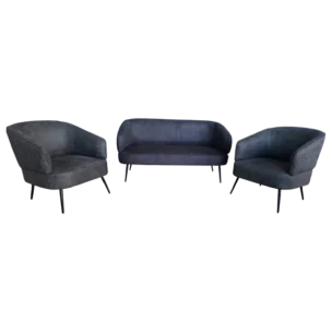 Sofa Set Fabric Dark Grey including one SOFA 2-SEAT W142xD68xH78.5cm and two LOUNGE CHAIR L68xD77xH78.5cm