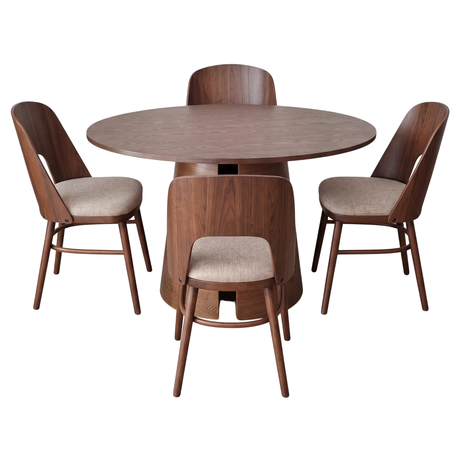 012034039035_TMH-481_012034039048_TMH-2213T_Melfort Dining Set with 4 wooden legs and fabric seat chair and a wooden table