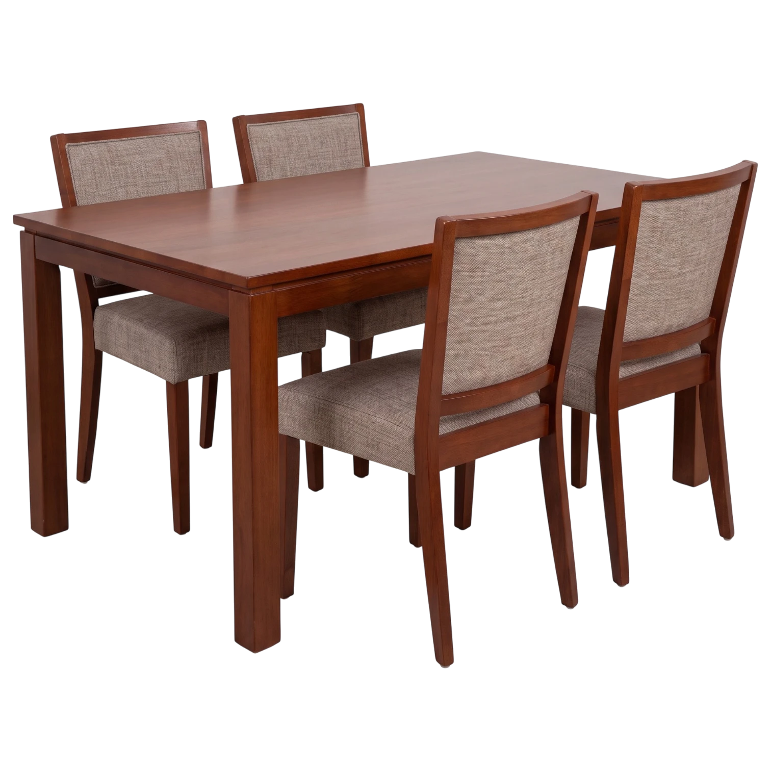HELSINKI SET_012209039004_012209039003__012209039002_YG-401 Helsinki Dining Set with a rectangular wooden dining table, 160 x 90 cm, and four Helsinki dining chairs with fabric seats and solid wood legs